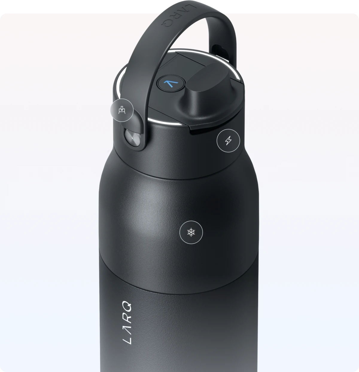 Person enjoying purified water from PureVis 2 bottle during outdoor activity